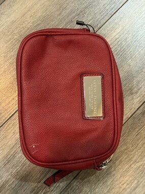 Armani Exchange Red Pebbled Leather Crossbody with Logo Plate